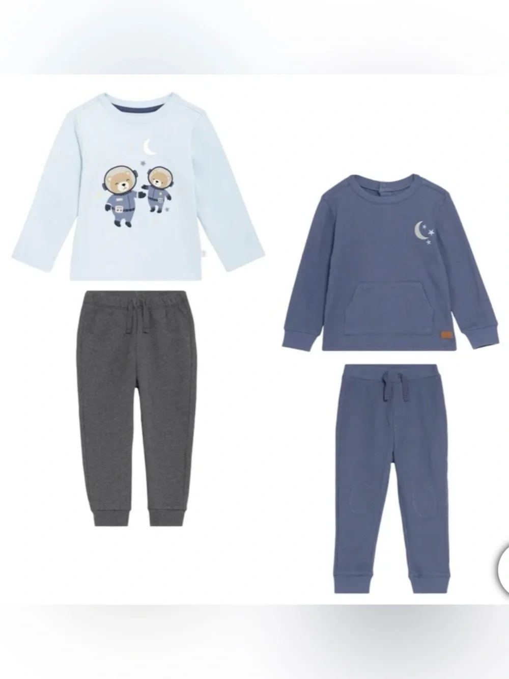 Koala Kids Boys Navy & Light Blue 2-Piece Matching Sets - Space Bear Print